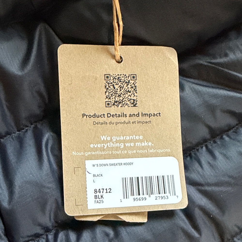 NWT Patagonia Black Women’s Down Sweater Hoody - Picture 9 of 15